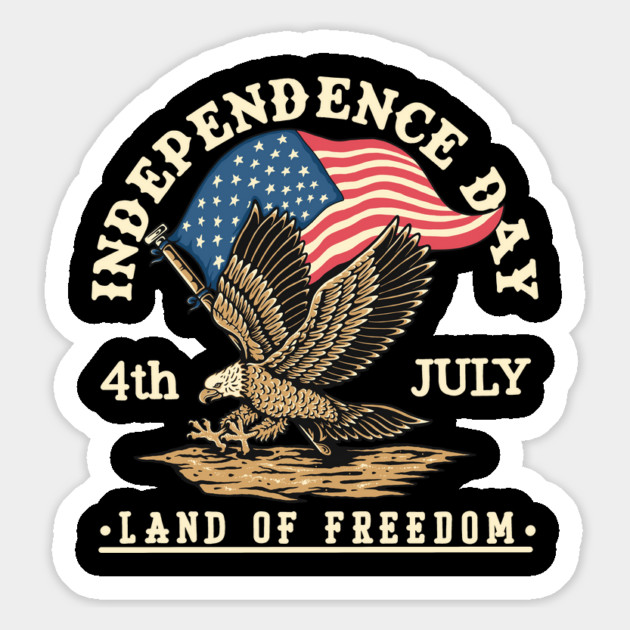4th Of July Eagle American Flag Patriotic Land Of Freedom Vintage US USA Flag Magnet by Tshirtiz