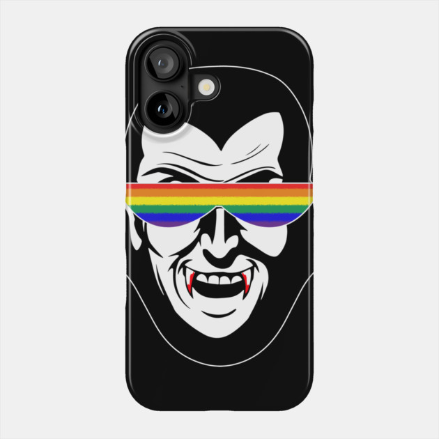 Gay Dracula Rainbow Sunglasses Vampire LGBT Phone Case by belownormal