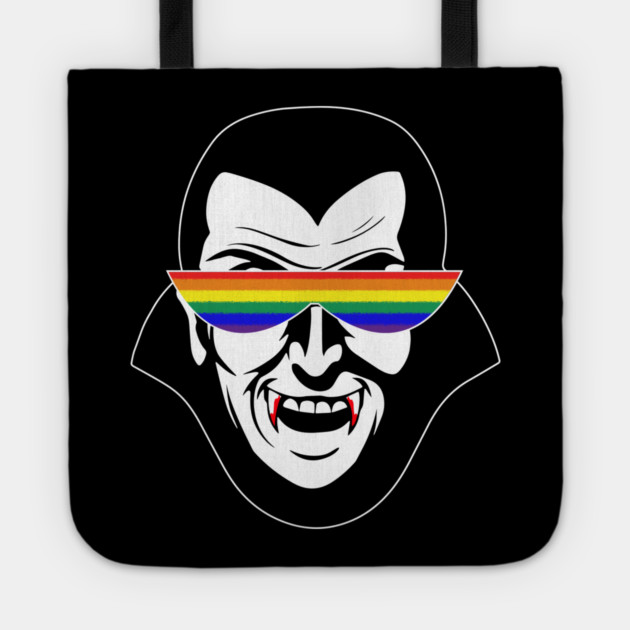 Gay Dracula Rainbow Sunglasses Vampire LGBT Tote by belownormal