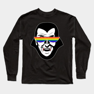 Gay Dracula Rainbow Sunglasses Vampire LGBT Long Sleeve T-Shirt