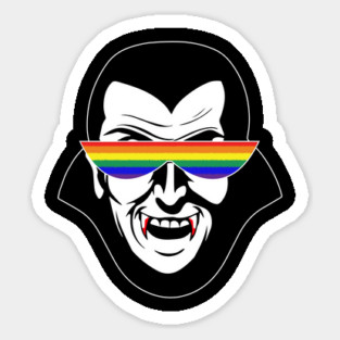 Gay Dracula Rainbow Sunglasses Vampire LGBT Sticker