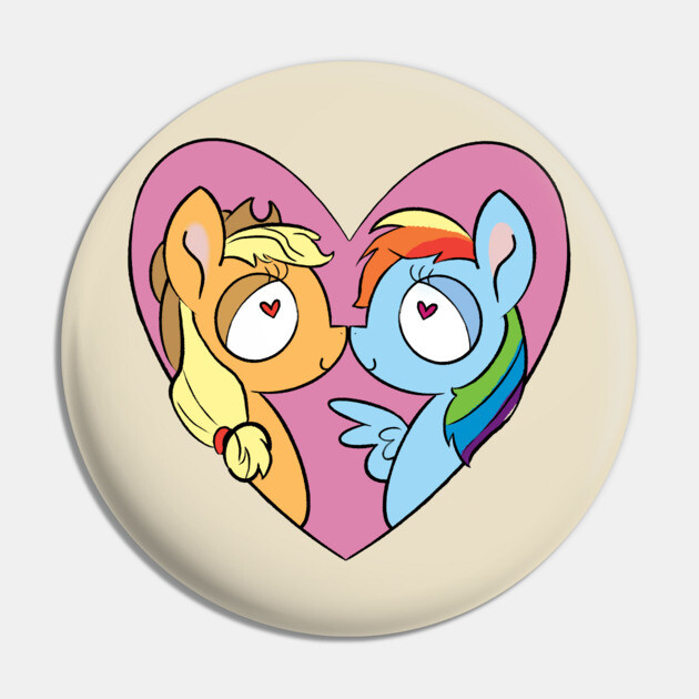 Rainbow Dash and Applejack My Little Pony Pin TeePublic