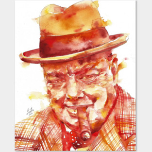 WINSTON CHURCHILL - watercolor portrait .1 Posters and Art