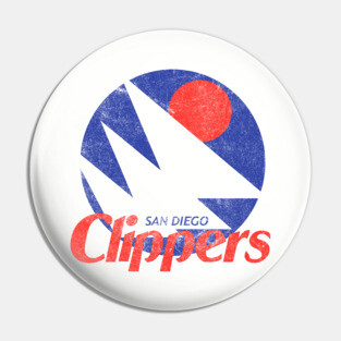 San Diego Clippers - Basketball Team - Vintage/Faded Design Pin