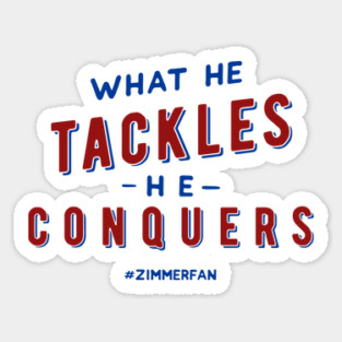 What he tackles, he conquers.  Fundraiser Design Magnet