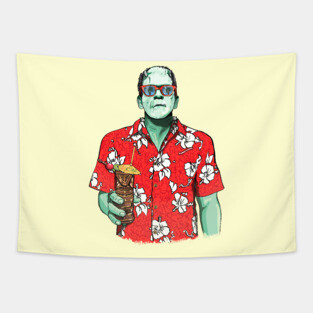 Dr. Frankenstein's Tiki Monster Tapestry