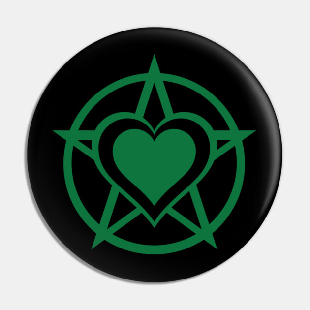 Green Pagan Heart Cheeky Witch® Pin by Cheeky Witch