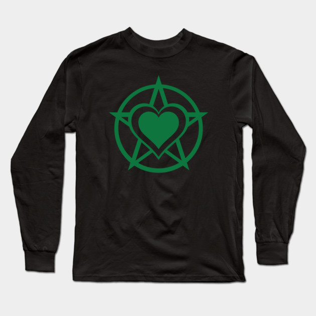Green Pagan Heart Cheeky Witch® Long Sleeve T-Shirt by Cheeky Witch