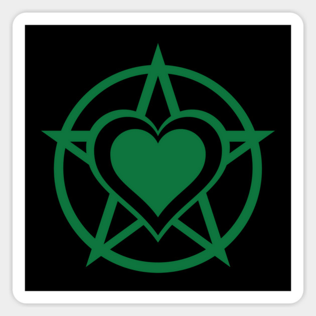 Green Pagan Heart Cheeky Witch® Sticker by Cheeky Witch