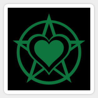 Green Pagan Heart Cheeky Witch® Magnet