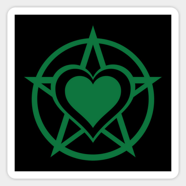 Green Pagan Heart Cheeky Witch® Magnet by Cheeky Witch