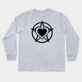Black Pagan Heart Cheeky Witch® Kids Long Sleeve T-Shirt