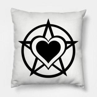 Black Pagan Heart Cheeky Witch® Pillow