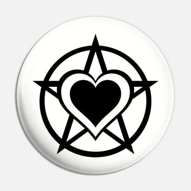 Black Pagan Heart Cheeky Witch® Pin by Cheeky Witch
