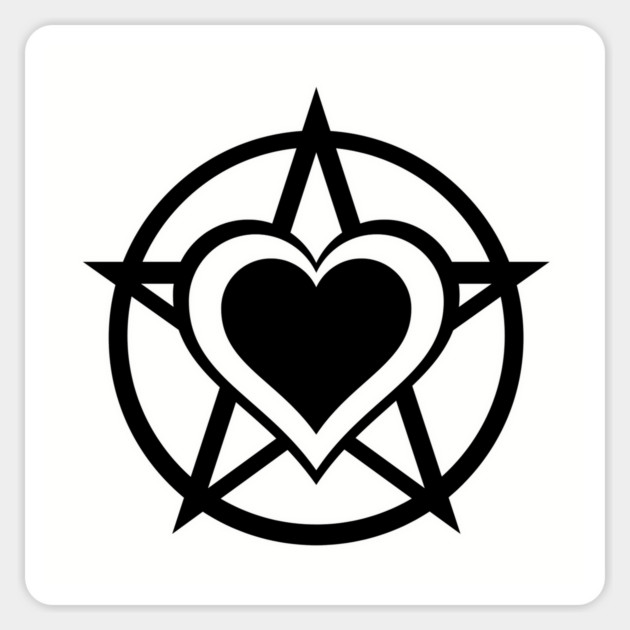 Black Pagan Heart Cheeky Witch® Sticker by Cheeky Witch