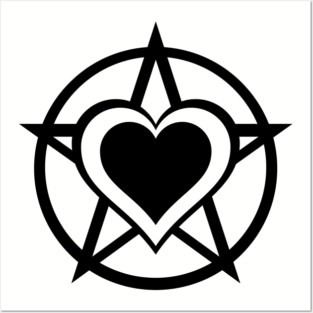 Black Pagan Heart Cheeky Witch® Posters and Art