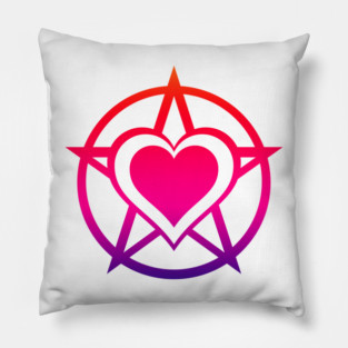 Rainbow Pagan Heart Cheeky Witch® Pillow