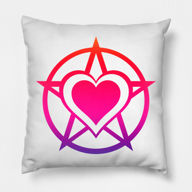 Rainbow Pagan Heart Cheeky Witch® Pillow by Cheeky Witch