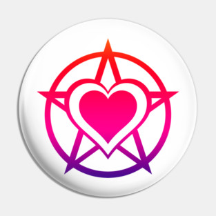 Rainbow Pagan Heart Cheeky Witch® Pin