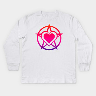 Rainbow Pagan Heart Cheeky Witch® Kids Long Sleeve T-Shirt