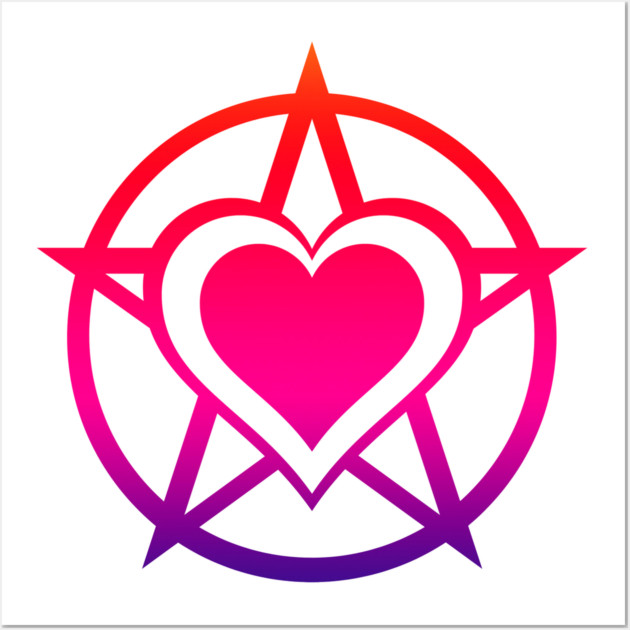 Rainbow Pagan Heart Cheeky Witch® Wall Art by Cheeky Witch