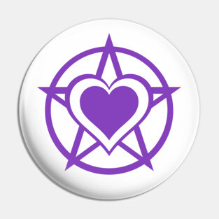 Purple Pagan Heart Cheeky Witch® Pin