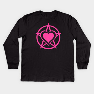 Pink Pagan Heart Cheeky Witch® Kids Long Sleeve T-Shirt