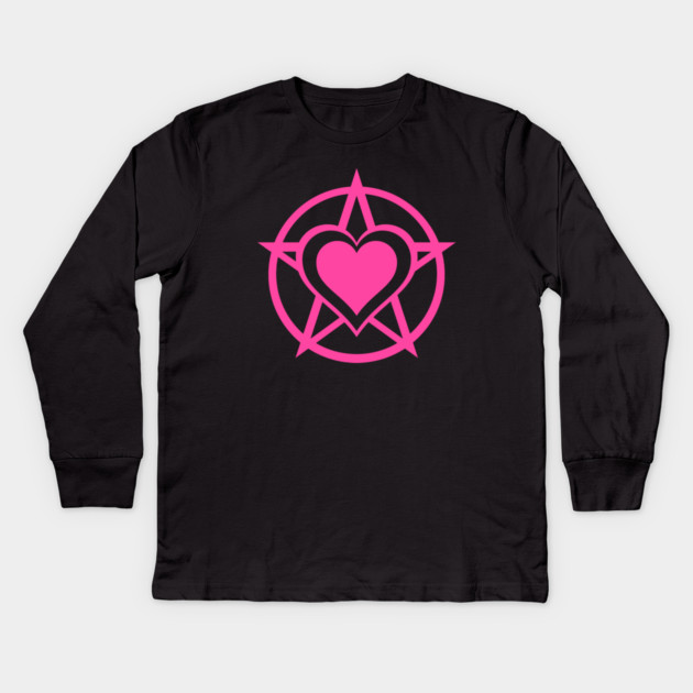 Pink Pagan Heart Cheeky Witch® Kids Long Sleeve T-Shirt by Cheeky Witch