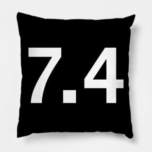 4th of July Typography in White Text 7.4 Pillow