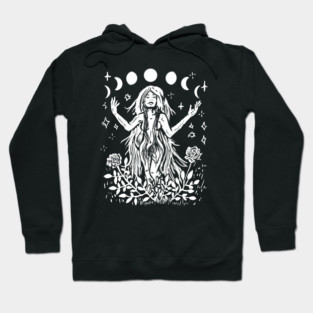 Moon Goddess, Witchy, Gothic, Punk, Moon Phases Hoodie