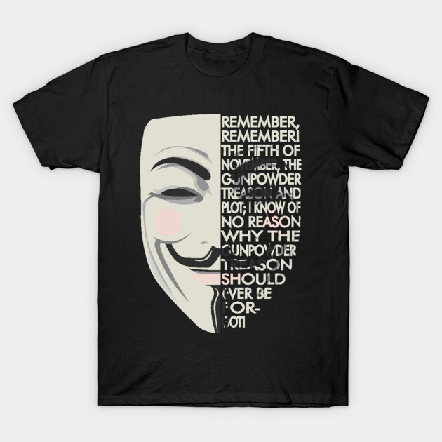 V for Vendetta Typography V For Vendetta T-Shirt TeePublic
