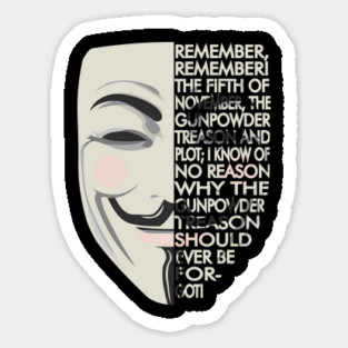 V for Vendetta Typography Sticker