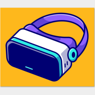 Virtual Reality Cartoon Illustration Posters and Art