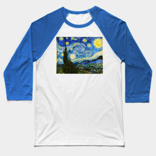 Van Gogh Starry Night Baseball T-Shirt