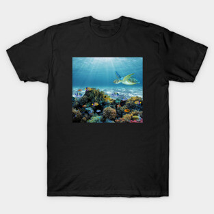 Aquatic Coral Reef Background T-Shirt
