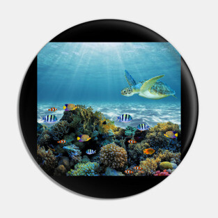 Aquatic Coral Reef Background Pin