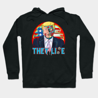 Trump Alien Skull Face Political Parody Cartoon Zombie Trump Hoodie