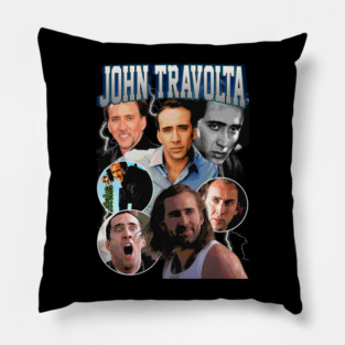 john travolta cage Pillow
