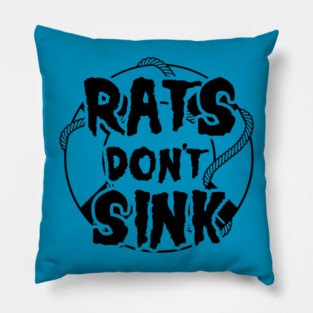 Rats Don't Sink Buoy Logo Pillow