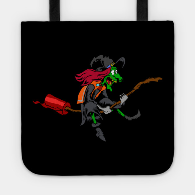 Witch Riding Red Wrap Tote by belownormal