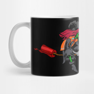 Witch Riding Red Wrap Mug