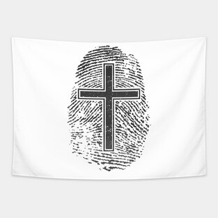 Christian thumbmark cross Tapestry