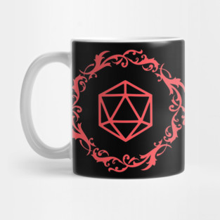 Magical Polyhedral D20 Dice Red Tabletop Roleplaying RPG Gaming Addict Mug