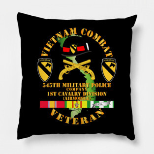 Vietnam Combat Cavalry Veteran w 545th Military Police Co - 1st Cav Div Pillow
