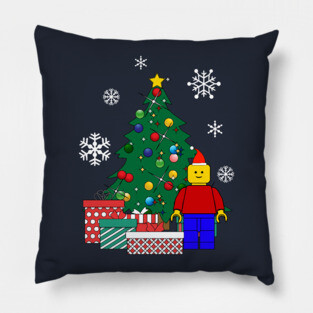 Lego Man Around The Christmas Tree Pillow