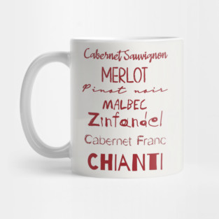 Red Wine List - Burgundy Mug