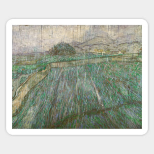 Rain by Vincent van Gogh Magnet