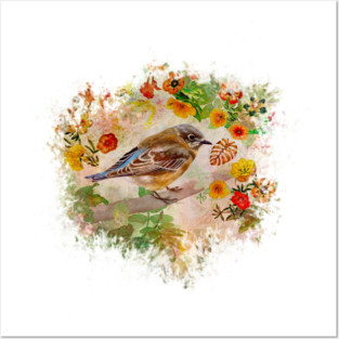 Lush Spring Bluebird Posters and Art