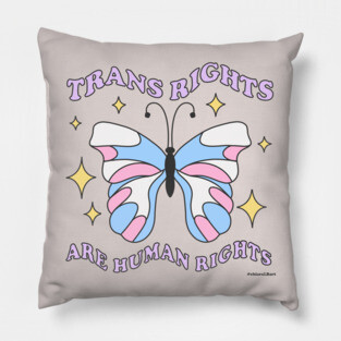 trans rights butterfly Pillow