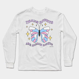 trans rights butterfly Long Sleeve T-Shirt